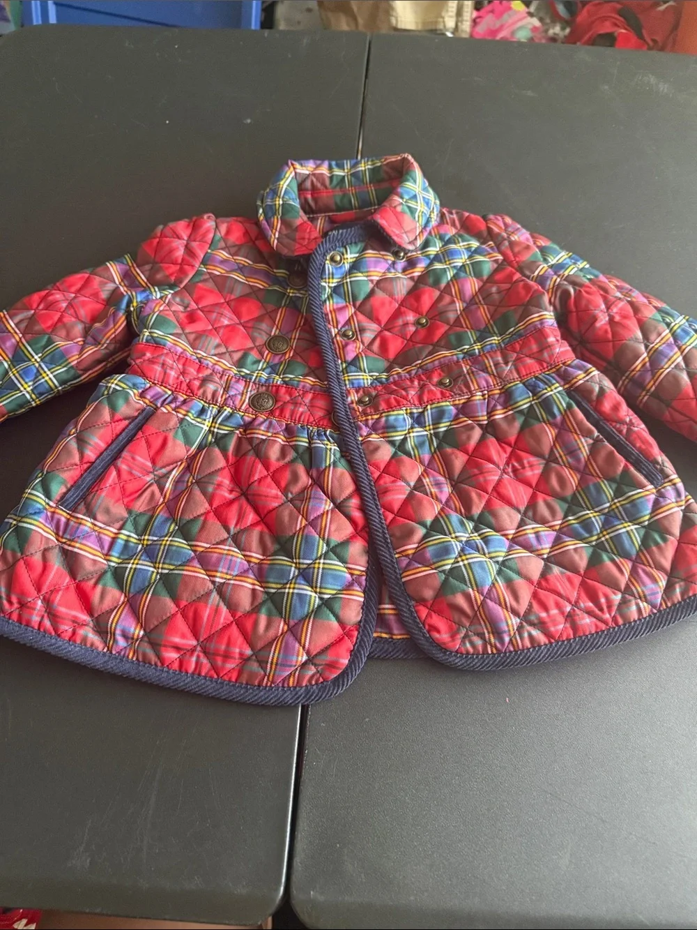 Ralph Lauren Red Plaid Quilted Puffer Jacket